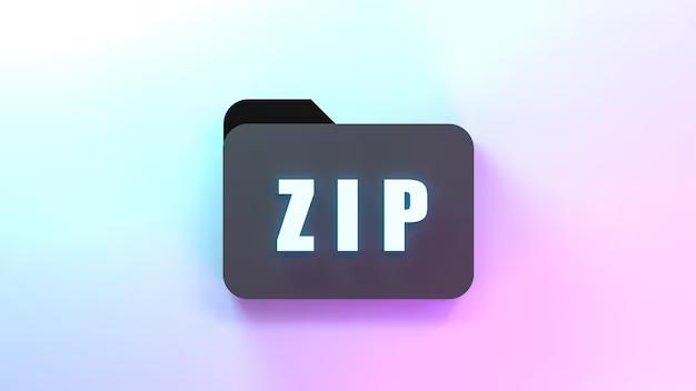 Black Folder with 'Zip' Label